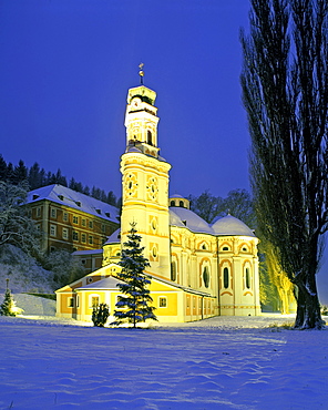 Karlskirche Church near Volder in winter, Innsbruck-Land, Inn valley, Tyrol, Austria