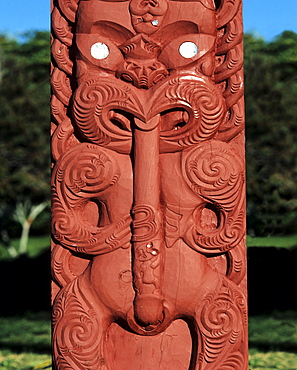 Maori wood carvings, Rotorua, North Island, New Zealand