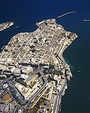 Valletta, aerial view, historic centre, Mediterranean, Malta