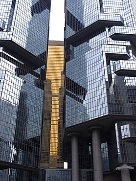 Modern facade of the Lipno office tower, Hongkong, China, Asia