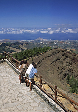 View from the mirador Riso Prieto on a vulcano, Gran Canaria, Canary Islands, Spain