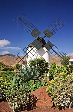 Windmill in the museum Pueblo Majarero, Antigua, Fuerteventura, Canary Islands, Spain