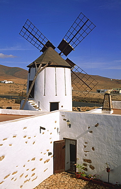 Windmill in the museum Centro de Interpretacion de los Molinos, Tiscamanita, Fuerteventura, Canary Islands, Spain