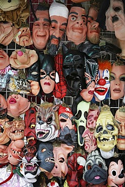 Shop sells masks of several celebrities, Hongkong, China