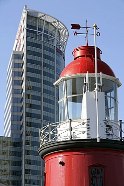 Open Air Maritime Museum at the Leuvehaven with light house, Rotterdam, Netherlands