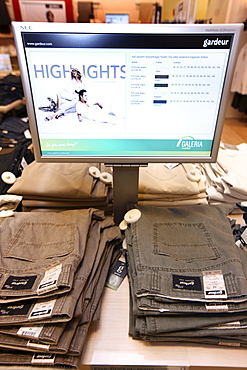 RFID, Radio-frequency identification, clothing tags, Galeria Kaufhof department store, Essen, North Rhine-Westphalia, Germany