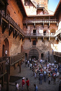 Inner courtyard of Trakai Island Castle, landmark of Lithuania, Trakai, Lithuania, Baltic States, Northeastern Europe