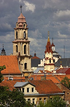 City panorama with churchs, Vilnius, Lithuania, Baltic States, Northeastern Europe
