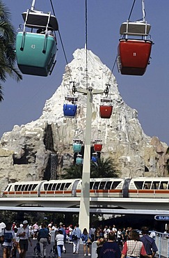 USA, United States of America, California: Los Angeles, Disneyland, cable car and monorail.