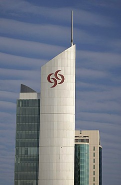 Commercial Bank of Qatar, head-office, private bank, logo, West Bay city quarter, Doha, Qatar, Middle East