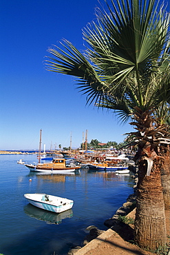 Boats in the harbour of Side, Turkish Riviera, Turkey