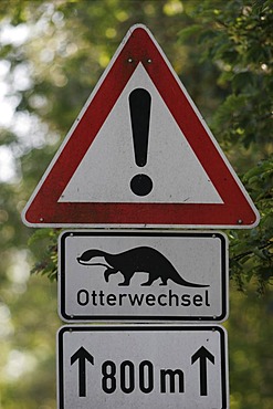 A warning sign at a nature reserve at Baltic Sea, Fischland, Mecklenburg-Western Pomerania, Germany