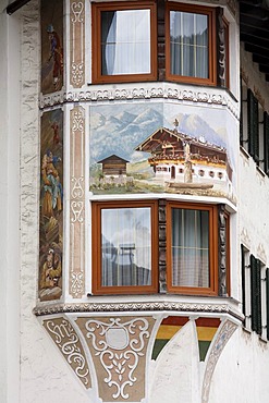 Lueftl painting on the bay, Maibaumstueberl Restaurant in Ruhpolding, Chiemgau, Upper Bavaria, Germany, Europe