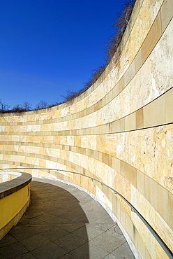 Stairs going up to the Staatsgalerie (State Gallery) in Stuttgart, Baden-Wuerttemberg, Germany, Europe