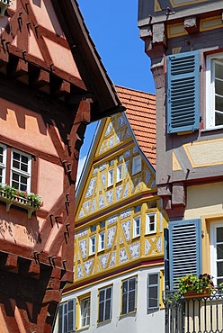 Half-timbered houses in the historic city centre, Esslingen am Neckar, Baden-Wuerttemberg, Germany, Europe