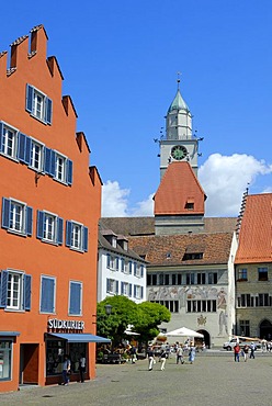 Marktplatz Square, Cathedral, Ueberlingen am Bodensee, Baden-Wuerttemberg, Germany, Europe