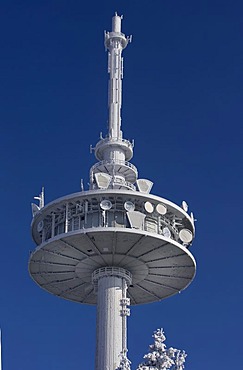 Frozen mast of German telecom, Germany.