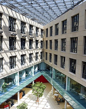 Offices surrounding a covered courtyard, Offenbach, Hesse Germany, Europe