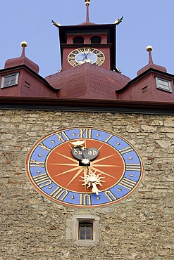 Town hall clock, Lucerne, canton Lucerne, Switzerland