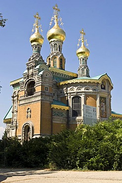 Mathildenhoehe, Russian orthodox church of Mary Magdalene, Darmstadt, Hesse, Germany