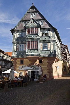 The Tavern "Zum Riesen", oldest tavern in Germany, Old part of town, timbered houses, Miltenberg, Bavaria, Germany