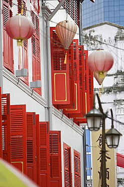 Shop fronts on Neil Road in Chinatown in the Chinese district of Singapore, Southeast Asia