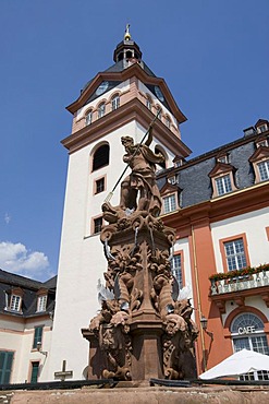 Schlosskirche Church on Marktplatz Square of the Weilburg Renaissance Castle, Weilburg an der Lahn, Hesse, Germany, Europe