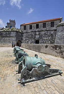 Canons at the Castillo de la Real Fuerza or Castle of the Royal Force, Havana, Cuba, Caribbean