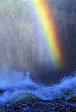 Rainbow over Zambesi River, Victoria Falls, Zimbawe.