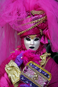 Person wearing mask, Carnival in Venice, Venice, Italy, Europe