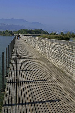 Pilgrim's Way of St. James: New wooden footbridge from Rapperswil to Hurden, St. Gall, Switzerland