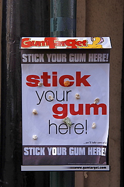 Chewing-gum sign, Atherstone, England, UK, Europe