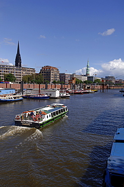 Tourist boat, tour of Hamburg's harbour, Hamburg, Germany, Europe