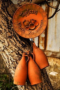 Earthenware used as advertisement for a pottery, Neusles, Upper Franconia, Bavaria, Germany