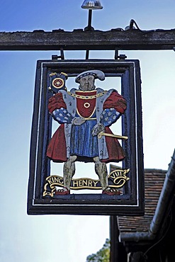 Sign of the Heinrich der VIII Restaurant, Hever, County of Kent, England, Great Britain, Europe