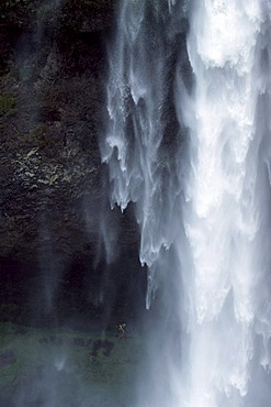 Mountain biker, Seljalandsfoss, Iceland