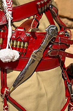 Beduin police officer, dagger made of silver, Petra, Jordan, Middle East