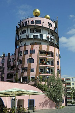 Green citadel, Hundertwasser house, Friedensreich Hundertwasser, Magdeburg, Saxony-Anhalt, Germany, Europe