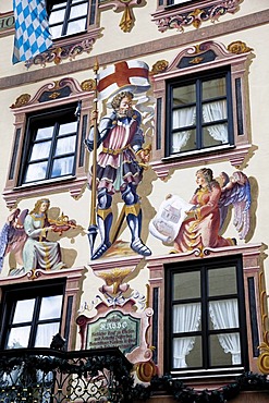 Lueftlmalerei, frescos or house paintings, Garmisch-Patenkirchen, Werdenfelser Land, Upper Bavaria, Bavaria, Germany, Europe