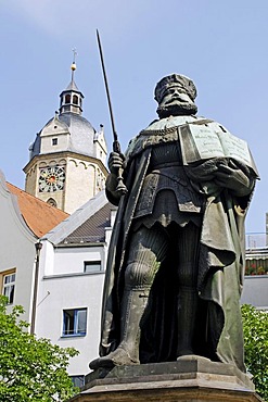 Hanfried monument on the market square of Jena, Thuringia, Germany, Europe