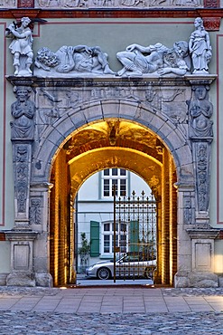 Fuerstenhof Palace, passway to the street, Wismar, Mecklenburg-Western Pomerania, Germany, Europe