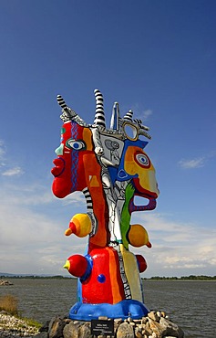 The Smiling Faces sculpture by Belgian Sculptor Bilio Nic displayed at the park of the Danubiana Gallery of Modern Art, Meulensteen Art Museum, Cunovo, Bratislava, Slovakia, Europe