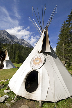 Indian village in the Gaistal Valley, Tyrol, Austria, Europe