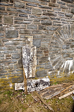 Wooden targets used by the Belgian army, former NS-Ordensburg Vogelsang (National Socialist estate), Eifel, North Rhine-Westphalia, Germany, Europe