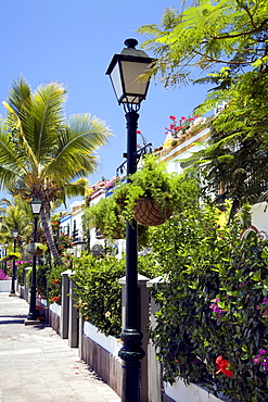 Street lamps, Puerto de Mogan, Gran Canaria, Canary Islands, Spain, Atlantic Ocean