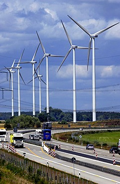 Windpark at the freeway Autobahn A13