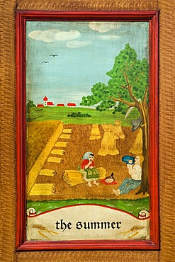 Summer, door panel of a farmer's wardrobe painted with the four seasons