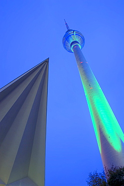 TV Tower on Alexanderplatz in Berlin during the Festival of Lights, Berlin, Germany, Europe