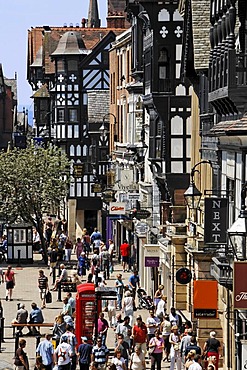 View from the Eastgate to the centre of the city, Chester, Cheshire, Great Britain