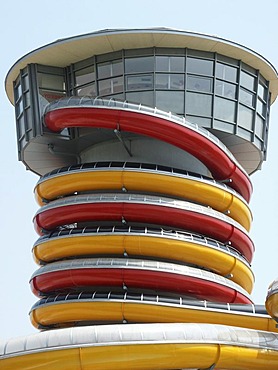 Water slide tower, hot springs Lutzmannsburg, Burgenland, Austria